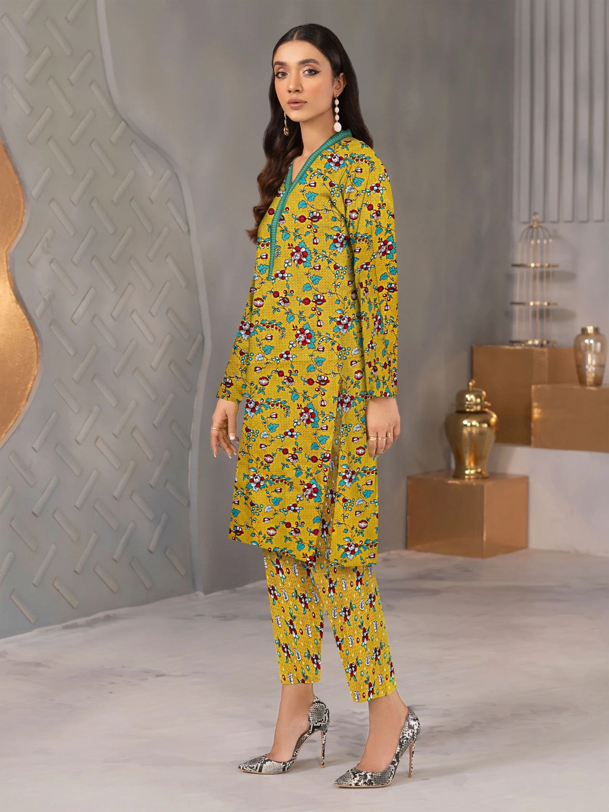 2pc Lawn Digital Print Suit - 011