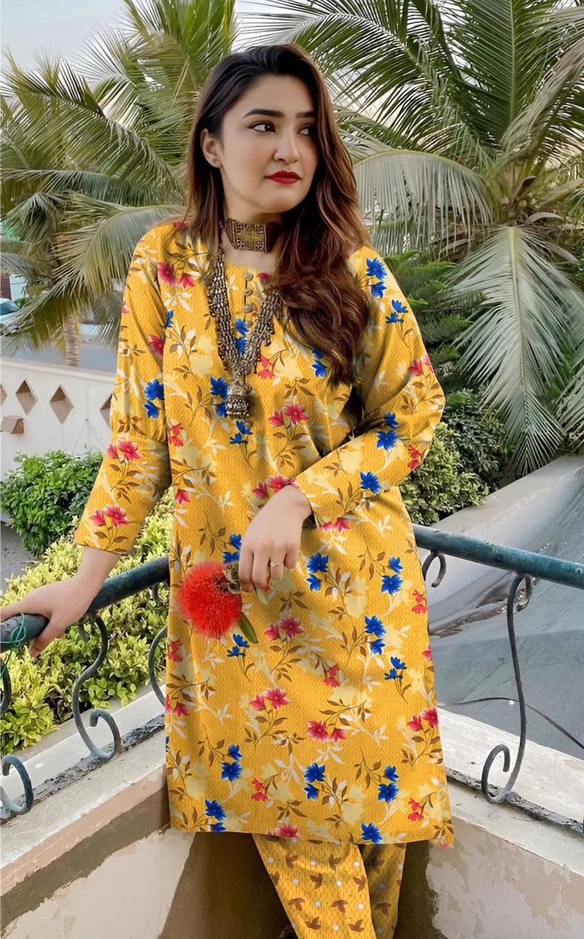 2pc Lawn Digital Print Suit - 010