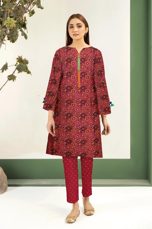 2pc Lawn Digital Print Suit - 016