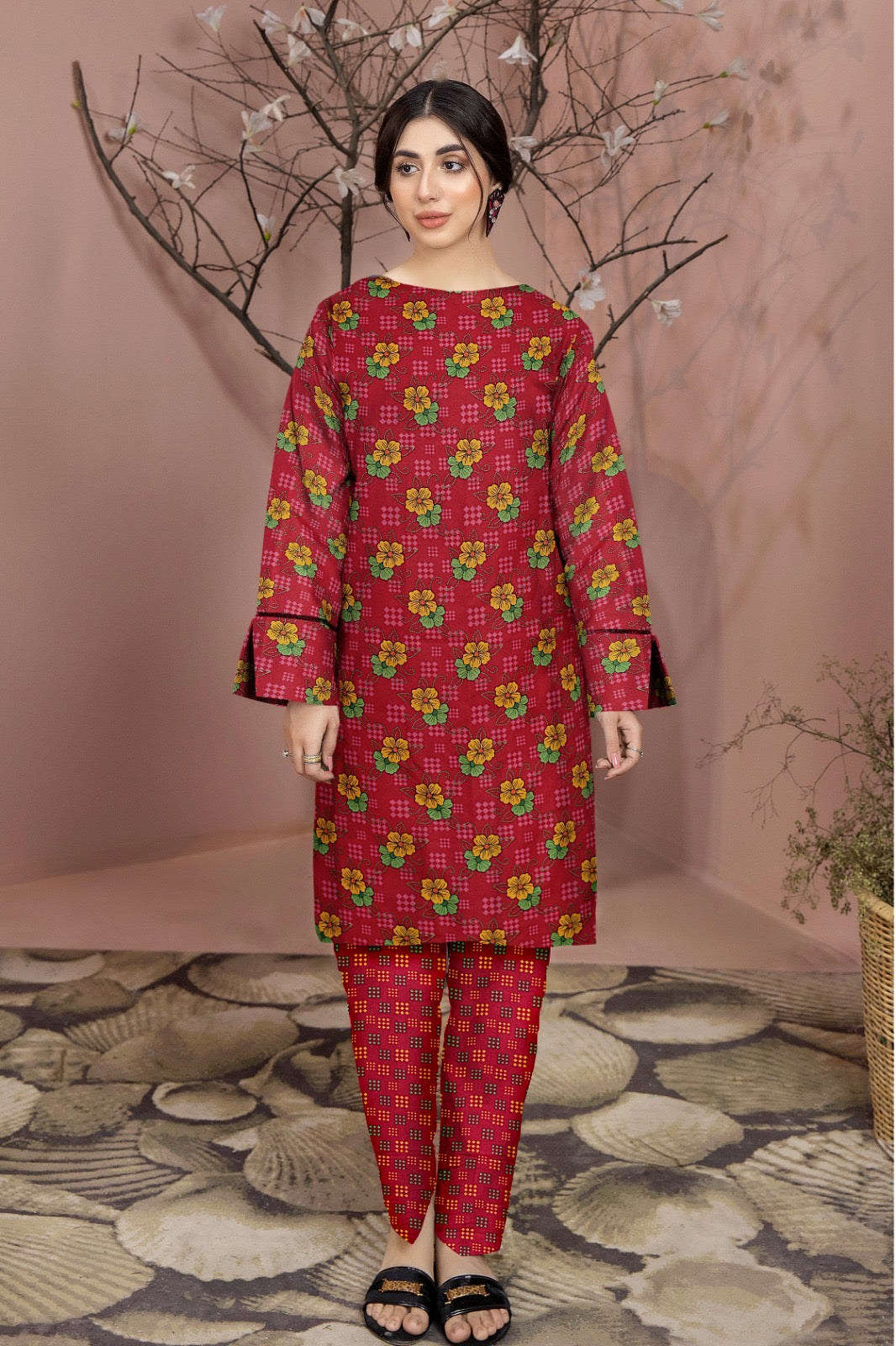 2pc Lawn Digital Print Suit - 09