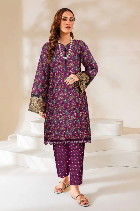 2pc Lawn Digital Print Suit - 017